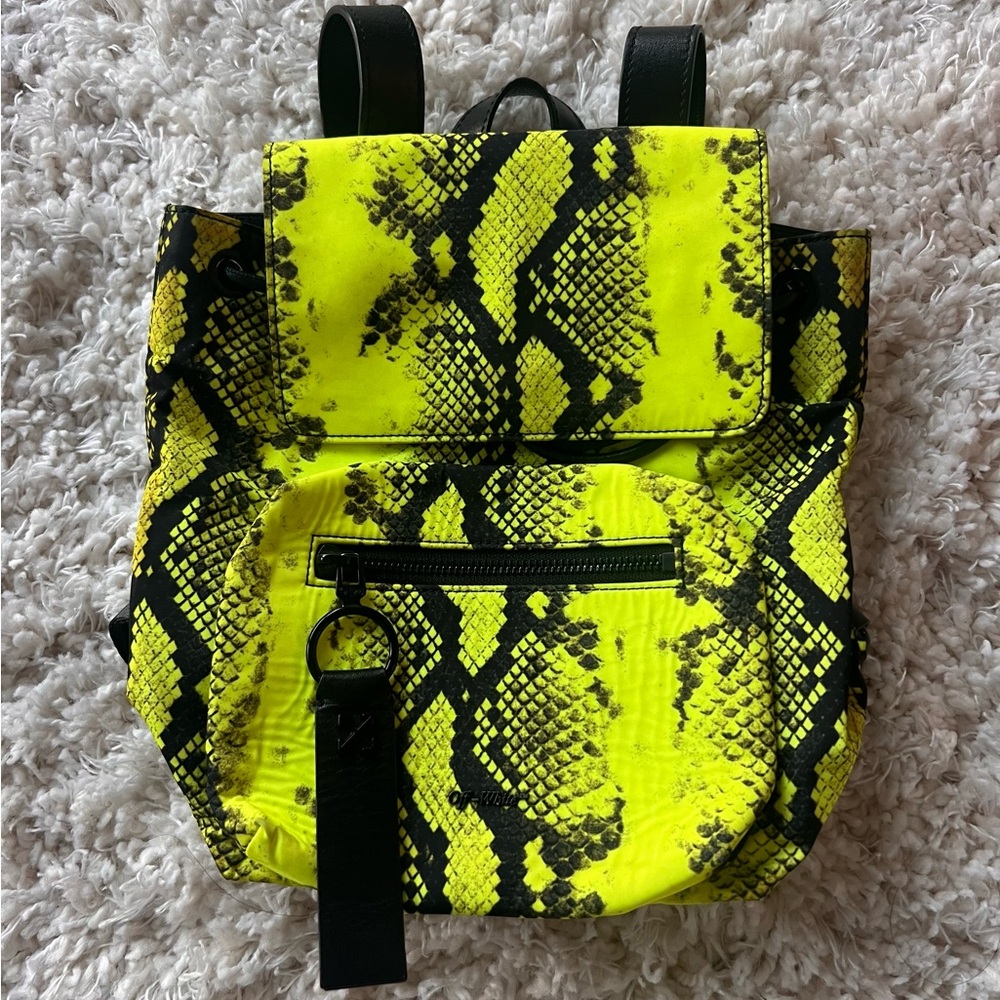Off-White Nylon Snake Print Mini Backpack - image 1